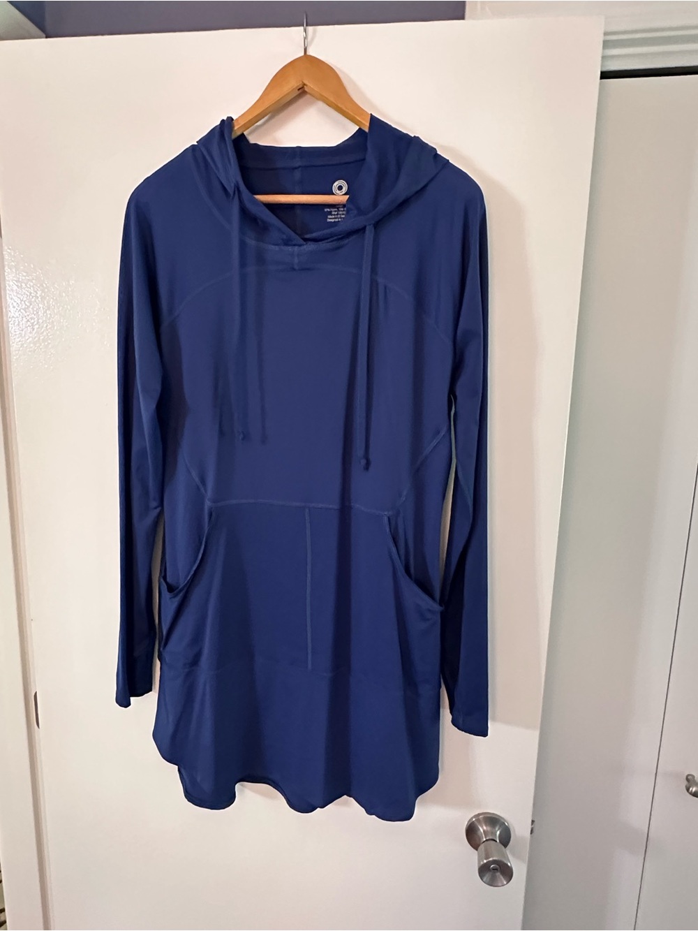 Athleta Navy Hooded Long-Sleeve Tunic